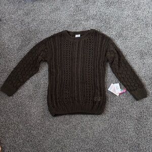 NWT LuLaRoe Olive Green Mariah Sweater‎ Women's Size Large Chenille Open Knit